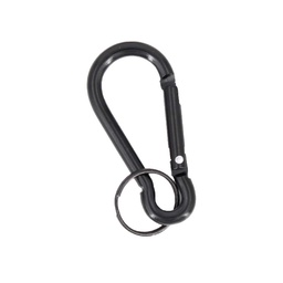 [IW-0207] MOSQUETON IMMORTAL ALUMINIO C/LLAVERO 7CM NEGRO