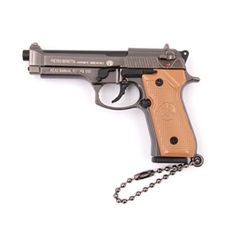 [BH-1507] LLAVERO BH PISTOLA B92F 7,5CM NEGRO/MARRON