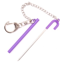 [BH-1185] LLAVERO BASTON OPC 9 CM MORADO