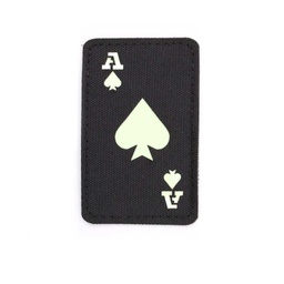 [IW-08337-BK] PARCHE IMMORTAL CARTA AS DE PICA FLUORESCENTE NEGRO