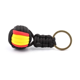 [IW-0304-BK] LLAVERO BOLA IMMORTAL PARACORD BANDERA ESPAÑA NEGRO