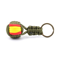 [IW-0306-OD] LLAVERO BOLA IMMORTAL PARACORD BANDERA ESPAÑA VERDE