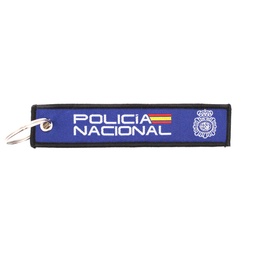 [IW-0321-BLBK] LLAVERO CINTA RECTANGULAR IMMORTAL POLICIA NACIONAL NEGRO/MARINO