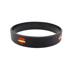 [IW-70500-BK] PULSERA IMMORTAL PVC BANDERA ESPAÑA NEGRA