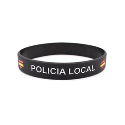 [IW-70507-BK] PULSERA IMMORTAL PVC POLICIA LOCAL NEGRA