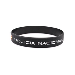 [IW-70508-BK] PULSERA IMMORTAL PVC POLICIA NACIONAL NEGRA
