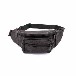 [IW-3070-BK] RIÑONERA IMMORTAL CANVAS CREMALLERAS NEGRA