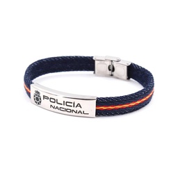 [2108546-PN] PULSERA ESPAÑA LONA CENTRO METALICO POLICIA NACIONAL