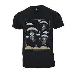 CAMISETA IMMORTAL ESQUELETOS PARACAIDISTAS NEGRA