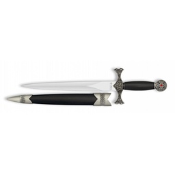 [32306] DAGA TOLE 10 PUÑO REDONDO 23 CM PLATA-NEGRA