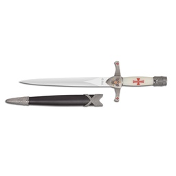 [32727] DAGA TEMPLARIA TOLE 10 CRUZ 24 CM NEGRA-BLANCA