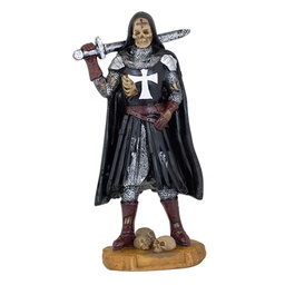 [39653] FIGURA TEMPLARIA TOLE 10 CALAVERA ESPADA 12CM NEGRA