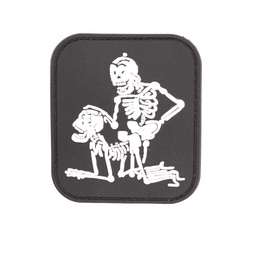 [IW-08426-BK] PARCHE IMMORTAL PVC 3D 2 ESQUELETOS NEGRO-FLUORESCENTE