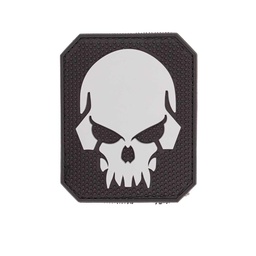 [IW-08434-BK/GY] PARCHE IMMORTAL PVC 3D CALAVERA PIRATA NEGRO-GRIS