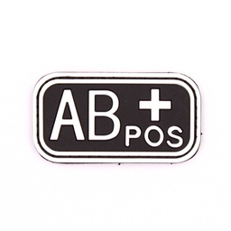 [IW-08449-WH] PARCHE IMMORTAL PVC GRUPO SANGUINEO AB POSITIVO NEGRO