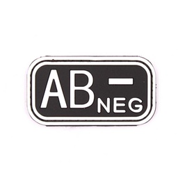 [IW-08453-WH] PARCHE IMMORTAL PVC GRUPO SANGUINEO AB NEGATIVO NEGRO