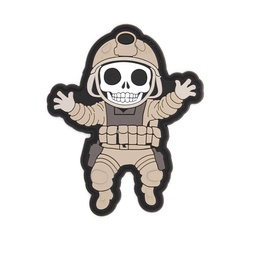 [IW-08466-GY] PARCHE IMMORTAL PVC 3D ESQUELETO MILITAR GRIS
