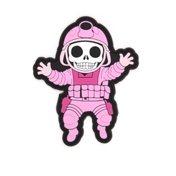 [IW-08467-PK] PARCHE IMMORTAL PVC 3D ESQUELETO MILITAR ROSA