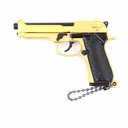 [BH-1565] LLAVERO PISTOLA B92F 7 CM DORADO