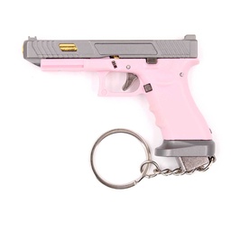 [BH-1574] LLAVERO PISTOLA G34 7,5 CM ROSA-GRIS