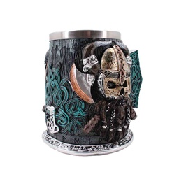 [39605] TAZA RESINA VIKINGO BARBAS TOLE10 XXL GRIS/AZUL