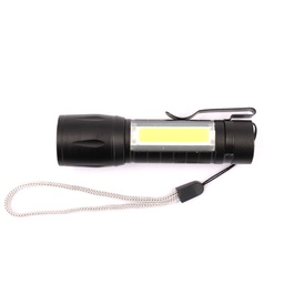 [59094] LINTERNA SAN YAN  LED RECARGABLE CON USB MINI NEGRO