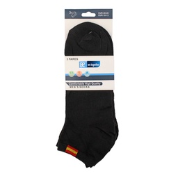 [8311-11] CALCETIN TOBILLERO TOGETHER ESPAÑA PUÑO 3 PCS NEGRO
