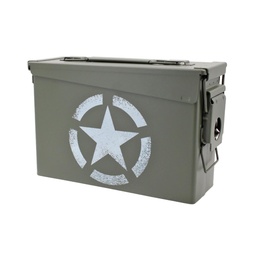 [V465314] CAJA MUNICION METALICA ESTRELLA PEQ CAL30 VERDE