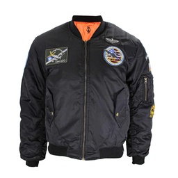 CAZADORA BOMBER IMMORTAL PARCHES NEGRA