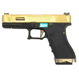 [WE-G001WET-TG] PISTOLA WE G17 CUSTOM-TG FULL METAL NEGRA-DORADA