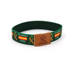 [2108537-GC] PULSERA ELASTICA GUARDIA CIVIL CUERO CENTRAL VERDE