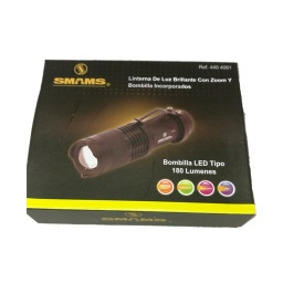 [4404061] LINTERNA SMAMS C/BATERIA C/CARGADOR 180LM NEGRA