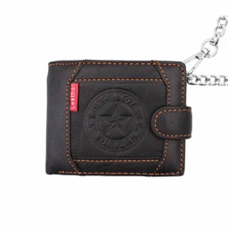 [825000] CARTERA PIEL ESTRELLA CON CADENA NEGRA