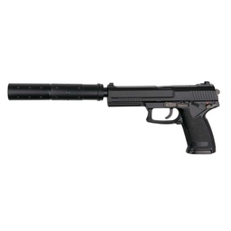 [14763A] PISTOLA ASG MK23 GAS C/SILENCIADOR NEGRA