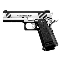 [TM142245] PISTOLA MARUI HI-CAPA DUAL STAINLESS GAS NEGRO-PLATA