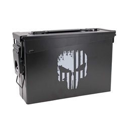 [V465303] CAJA MUNICION METALICA PEQ CAL 30 NEGRA PUNHISER