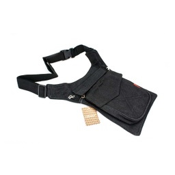[1159] BOLSO PIERNA HONGU CANVAS COSIDOS CRUZ NEGRO