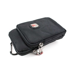 [5098] BOLSITO X CORDURA DOBLE CREMALLERA C/MOSQUETON NEGRO