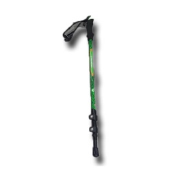 [C099-ODBK] BASTON TREKKING DURALUMINIO 3 SECCIONES VERDE-NEGRO