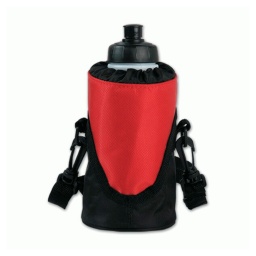 [39011] BOTELLA PVC C/BOLSA ISOTERMICA 0.60L ROJA-NEGRA